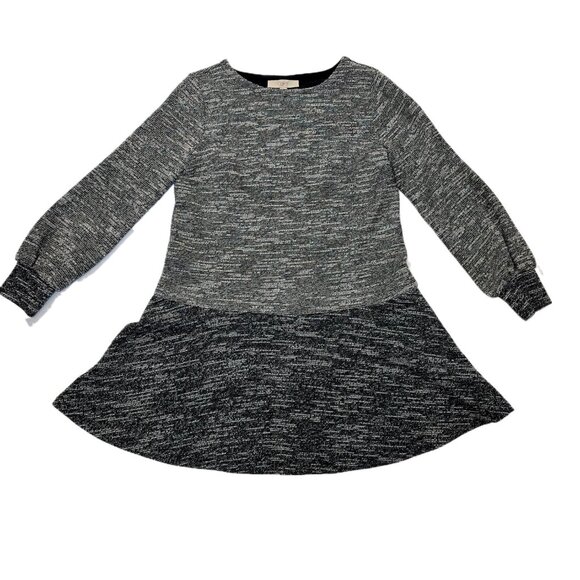 LOFT Women's Metallic Gray Sweater Dress, Medium, Balloon Sleeve, Fit & Flare - Picture 6 of 16